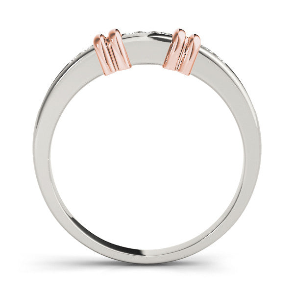 Rose gold Channel Set Round Diamond Half-Eternity Band with Bar Prong Setting