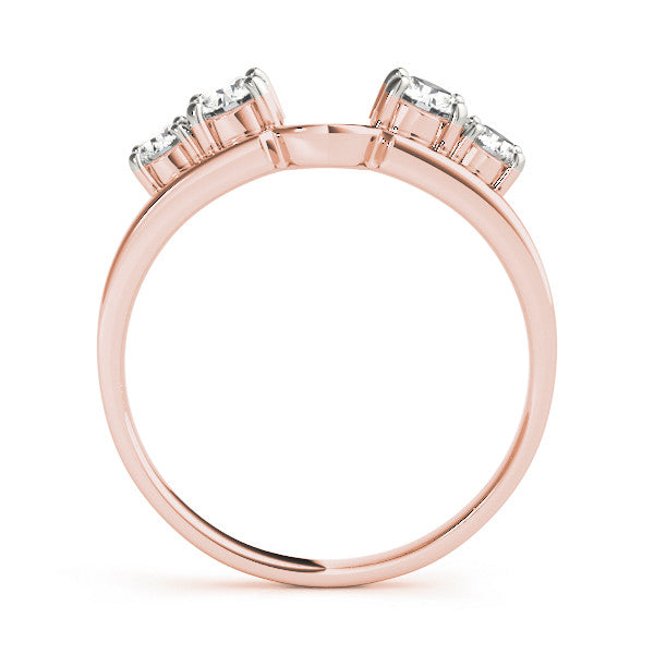 Rose gold Four-Stone Round Diamond Open Band with Prong Setting