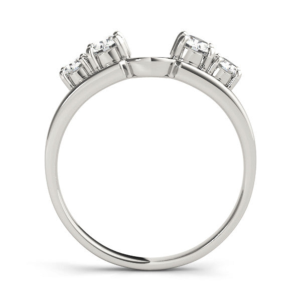 Platinum Four-Stone Round Diamond Open Band with Prong Setting
