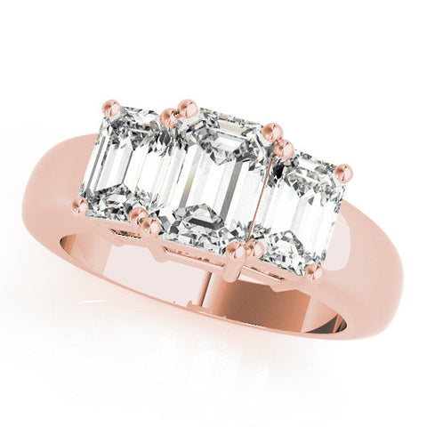 Rose gold Four-Stone Pear Cut Diamond Ring with Prong Setting on a White Gold Band