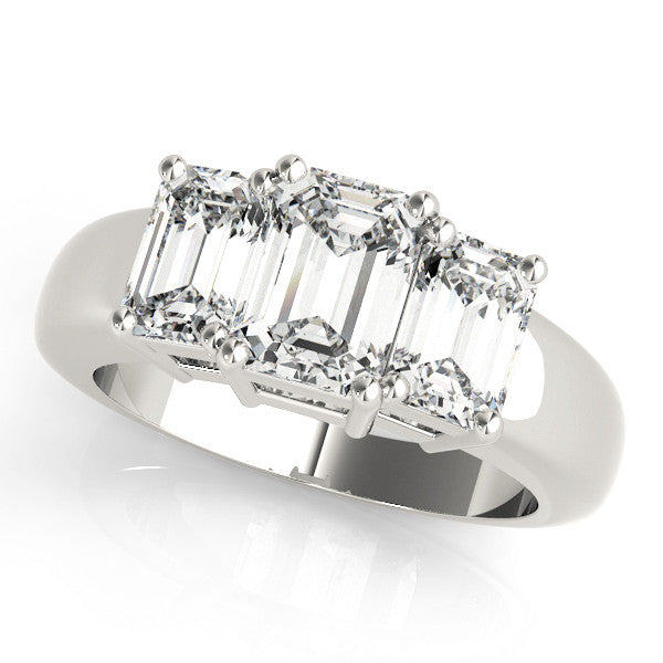 White gold Four-Stone Marquise Cut Diamond Ring with Prong Setting on a White Gold Band