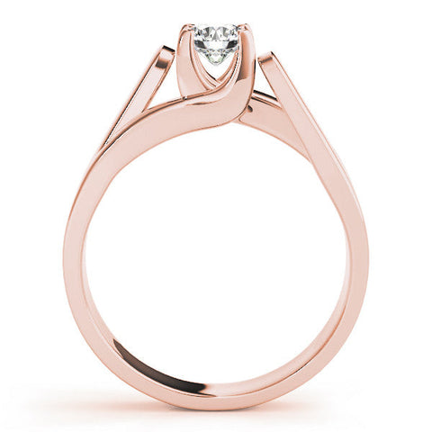 Rose gold Modern Tension Set Oval Solitaire Wide Band Ring