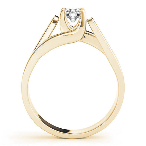 Yellow gold Modern Tension Set Cushion Solitaire Wide Band Ring