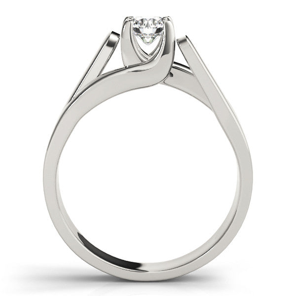 Platinum Modern Tension Set Pear Solitaire Wide Band Ring