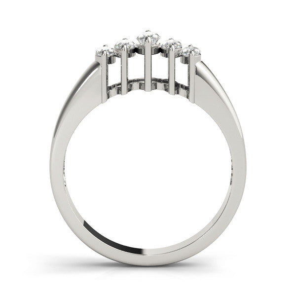 White gold Five-Stone Marquise Diamond Bar Set White Gold Band