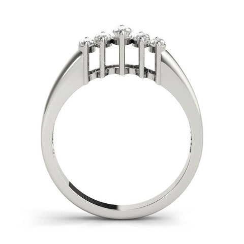 White gold Five-Stone Marquise Diamond Bar Set White Gold Band