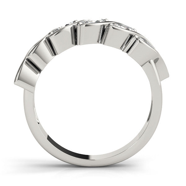 Platinum Marquise Diamond Wave Band with Channel Setting