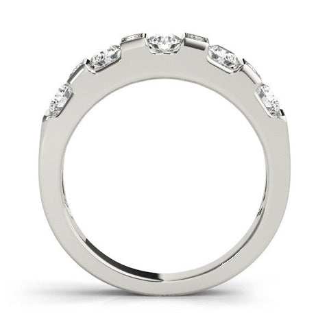 White gold Channel Set Round Diamond White Gold Band
