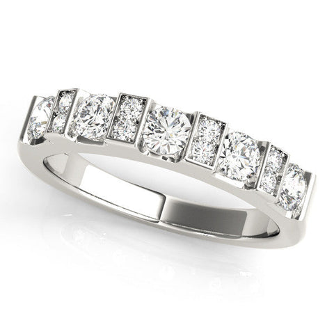 Platinum Channel Set Round Diamond White Gold Band