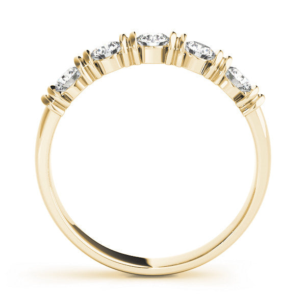 Yellow gold Bezel-Set Round Diamond Half-Eternity Band