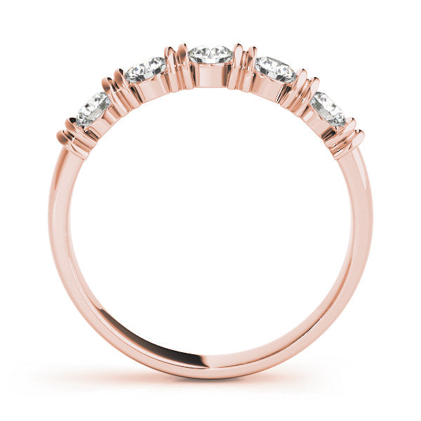 Rose gold Bezel-Set Round Diamond Half-Eternity Band