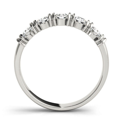 Platinum Bezel-Set Round Diamond Half-Eternity Band