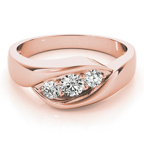 Rose gold Channel Set Princess Diamond Crossover Band