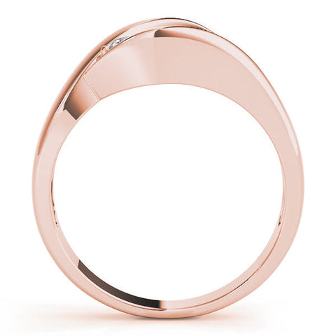 Rose gold Channel Set Pear Diamond Crossover Band