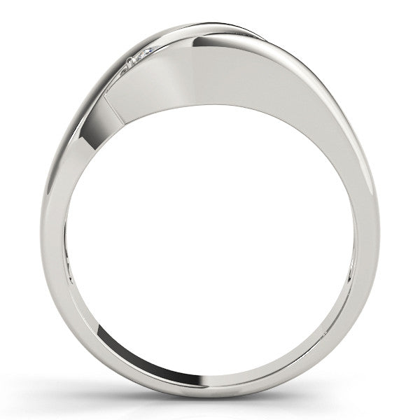White gold Channel Set Round Diamond Crossover Band