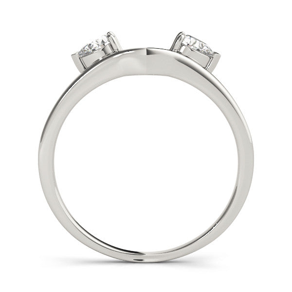 Platinum Open Band Pear Cut Prong Set Diamond Ring