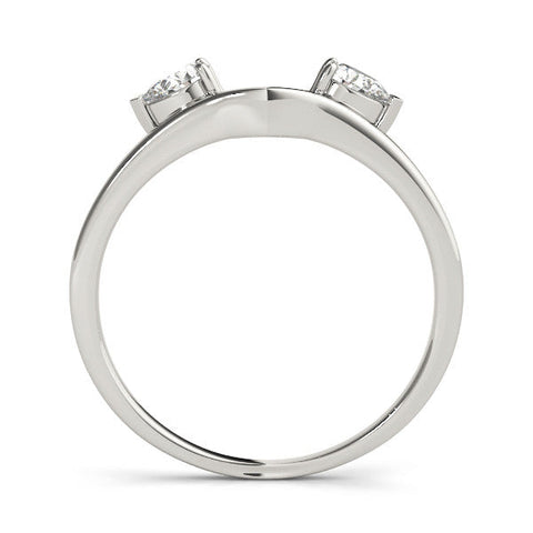Platinum Open Band Pear Cut Prong Set Diamond Ring