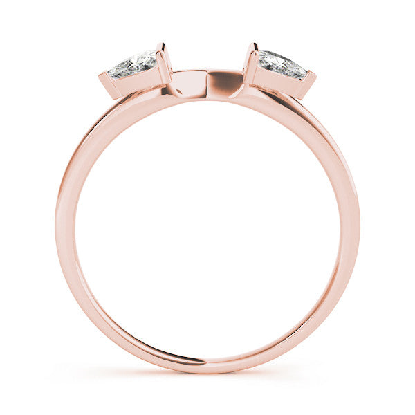 Rose gold Trillion Cut Open Band with Bezel Set Diamonds