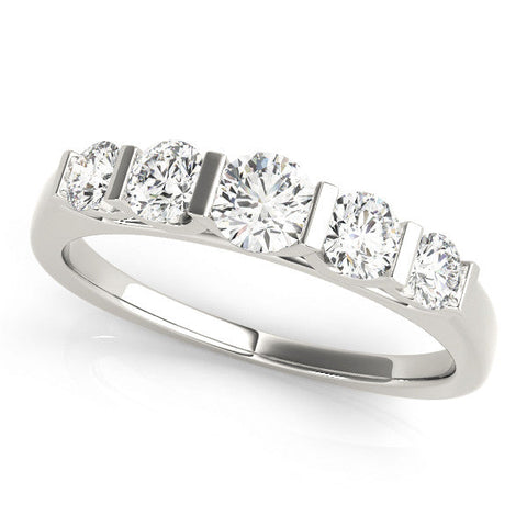 Platinum Round Brilliant Channel Set Diamond Band