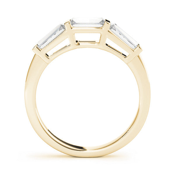 Yellow gold Three-Stone Baguette Cut Channel Set Diamond Band