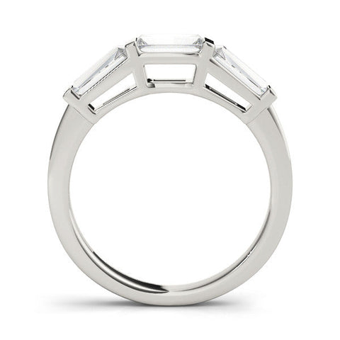 White gold Three-Stone Baguette Cut Channel Set Diamond Band