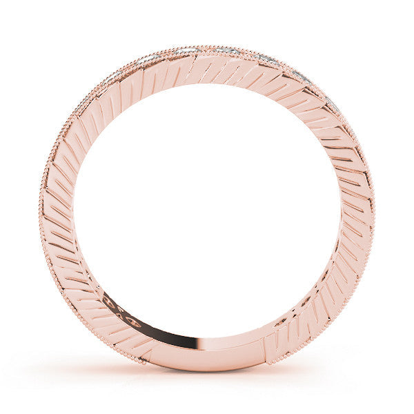 Rose gold Round Diamond Milgrain Channel Set Eternity Band