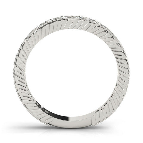 White gold Round Diamond Milgrain Channel Set Eternity Band