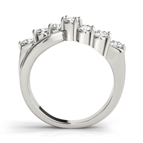 White gold Round Brilliant Prong Set Diamond Crossover Band
