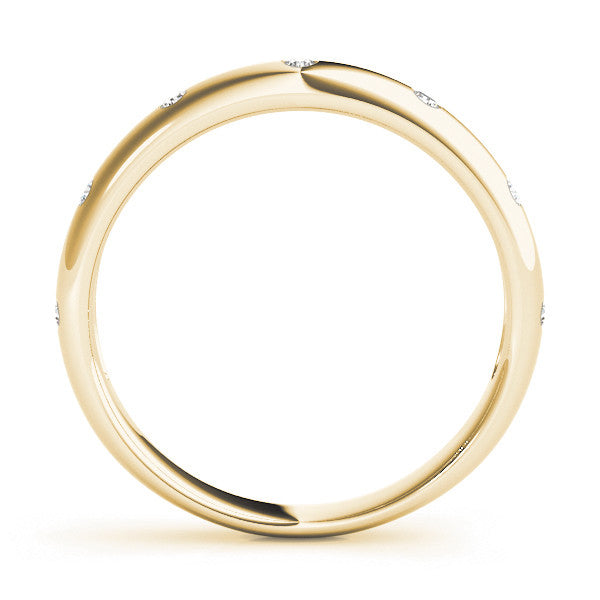 Yellow gold Bezel Set Round Diamond Comfort Fit Band