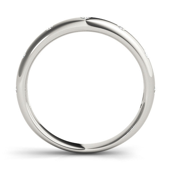 White gold Bezel Set Round Diamond Comfort Fit Band