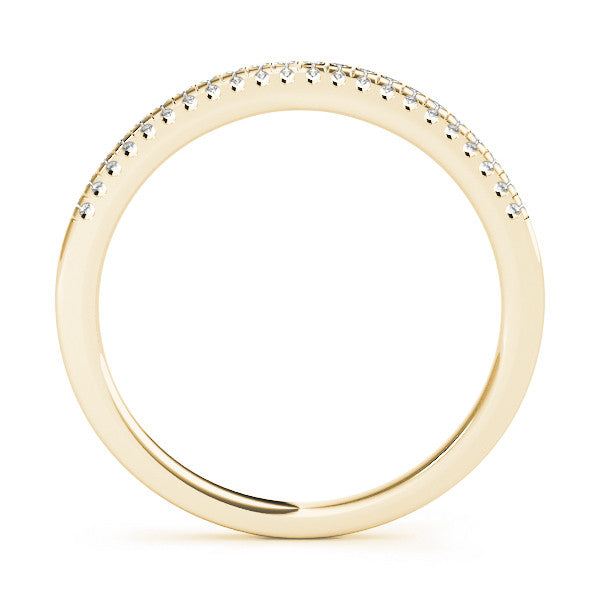 Yellow gold Round Cut Diamond Pavé Set Eternity Band