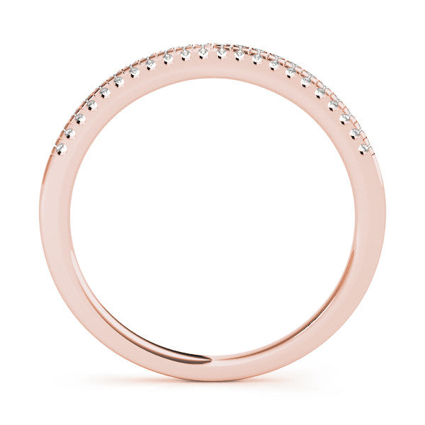 Rose gold Round Cut Diamond Pavé Set Eternity Band