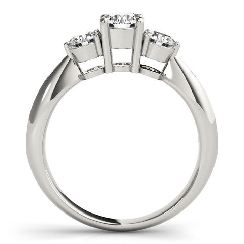 White gold Three-Stone Marquise Diamond Channel Set Engagement Ring with Prong Setting