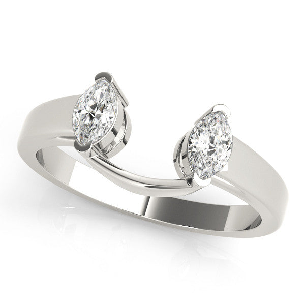 Platinum Open Band Marquise Diamond Tension Setting