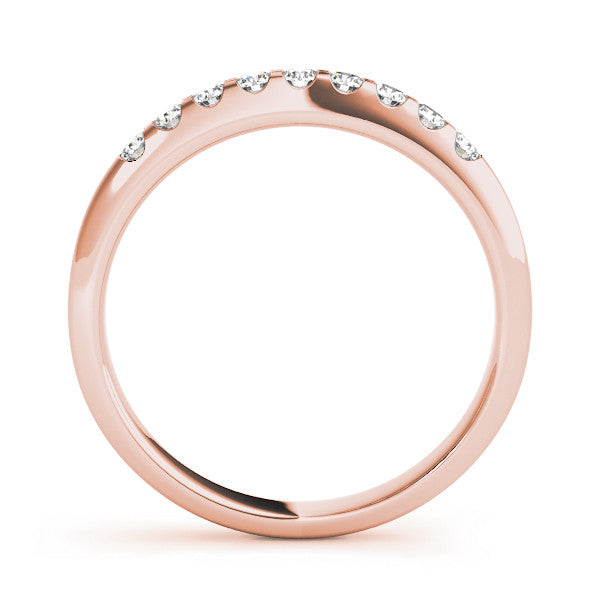 Rose gold Round Cut Diamond Half-Eternity Band with Shared Prong Setting