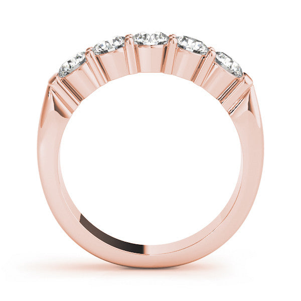 Rose gold Five-Stone Round Diamond Channel Band with Prong Setting