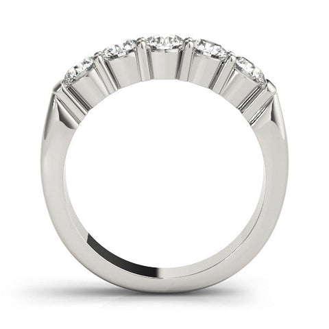 Platinum Five-Stone Round Diamond Channel Band with Prong Setting