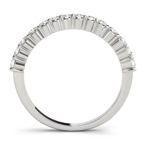 Platinum Round Diamond Half Eternity Band with Shared Prong Setting
