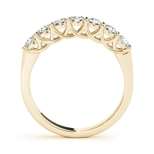 Yellow gold Channel-Set Round Diamond Half-Eternity Band