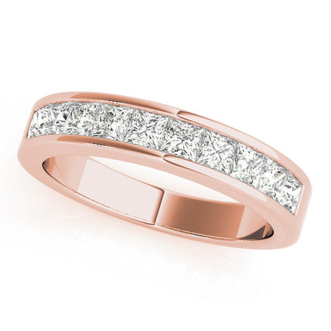 Rose gold Princess Cut Channel Set Diamond Eternity Band