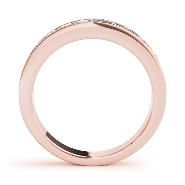 Rose gold Princess Cut Channel Set Diamond Eternity Band