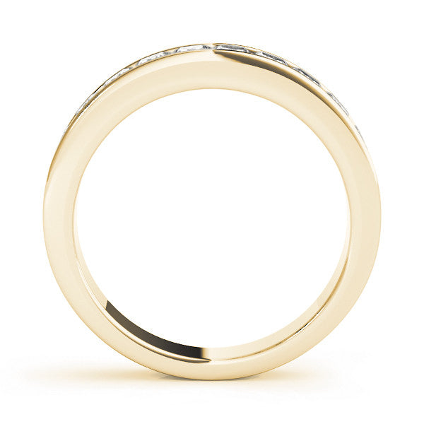 Yellow gold Princess Cut Channel Set Diamond Eternity Band