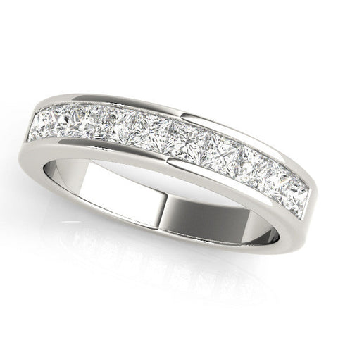 Platinum Princess Cut Channel Set Diamond Eternity Band