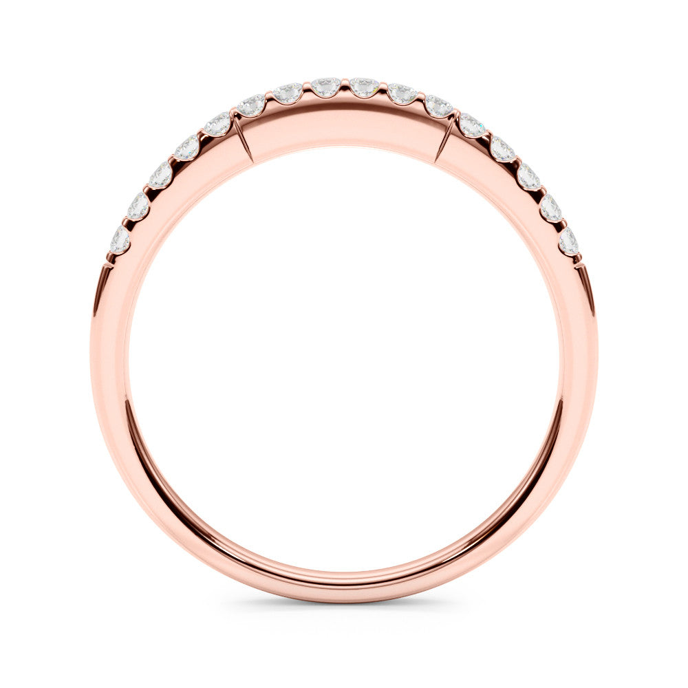 Rose gold Round Diamond Pavé Half-Eternity Band with Shared Prong Setting