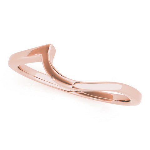 Rose gold Chevron Curved Solitaire Band