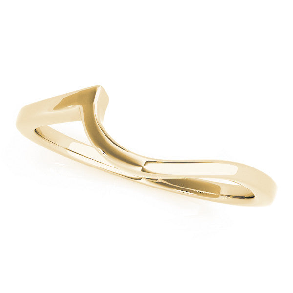 Yellow gold Chevron Curved Solitaire Band