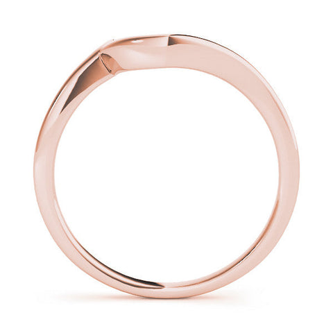 Rose gold Chevron Curved Solitaire Band