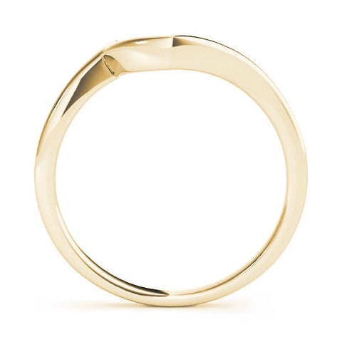 Yellow gold Chevron Curved Solitaire Band