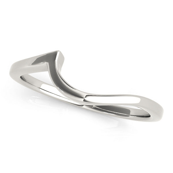 White gold Chevron Curved Solitaire Band