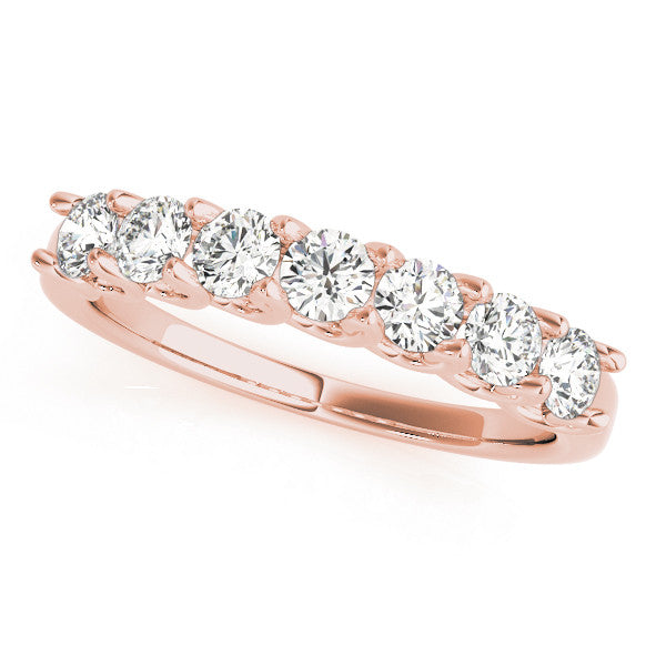 Rose gold Round Diamond Prong-Set Half Eternity Band